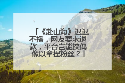 《赴山海》迟迟不播，网友要求退款，平台岂能挟偶像以拿捏粉丝？