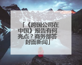 《跨国公司在中国》报告有何亮点？商务部答封面新闻