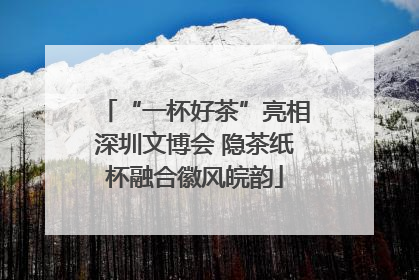 “一杯好茶”亮相深圳文博会 隐茶纸杯融合徽风皖韵