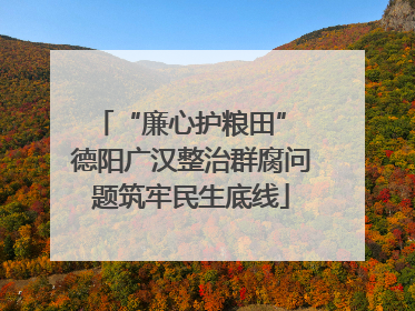 “廉心护粮田” 德阳广汉整治群腐问题筑牢民生底线