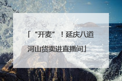 “开麦”！延庆八道河山货卖进直播间