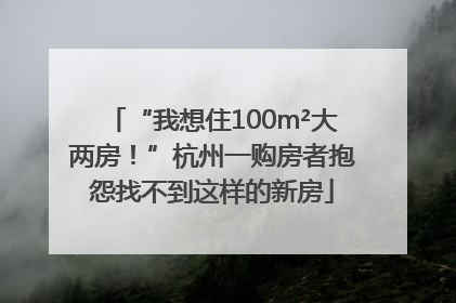 “我想住100m²大两房！”杭州一购房者抱怨找不到这样的新房
