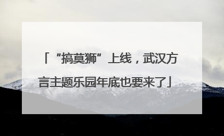 “搞莫狮”上线，武汉方言主题乐园年底也要来了