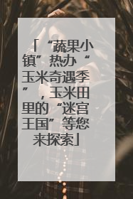 “蔬果小镇”热办“玉米奇遇季”，玉米田里的“迷宫王国”等您来探索