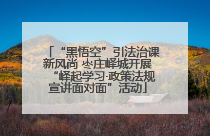 “黑悟空”引法治课新风尚 枣庄峄城开展“峄起学习·政策法规宣讲面对面”活动