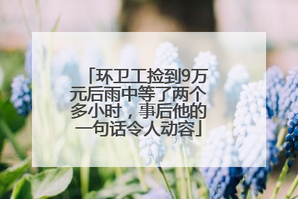 环卫工捡到9万元后雨中等了两个多小时，事后他的一句话令人动容