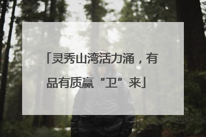 灵秀山湾活力涌，有品有质赢“卫”来