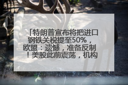 特朗普宣布将把进口钢铁关税提至50%，欧盟：遗憾，准备反制！美股此前震荡，机构：美元正进入熊市