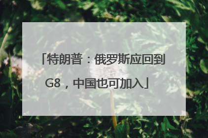特朗普：俄罗斯应回到G8，中国也可加入