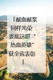 献血献浆同样光荣 娄底这群“热血英雄”获全省表彰