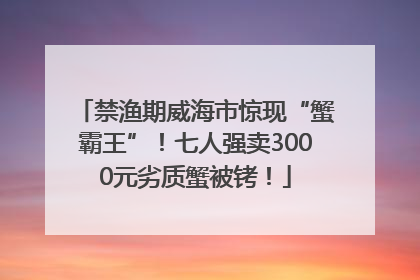 禁渔期威海市惊现“蟹霸王”！七人强卖3000元劣质蟹被铐！