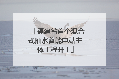 福建省首个混合式抽水蓄能电站主体工程开工