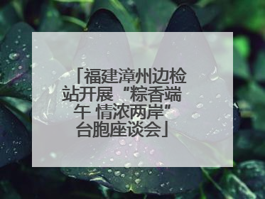 福建漳州边检站开展“粽香端午 情浓两岸”台胞座谈会