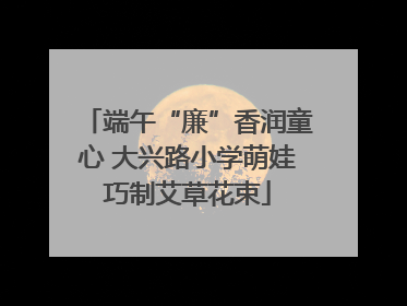 端午“廉”香润童心 大兴路小学萌娃巧制艾草花束