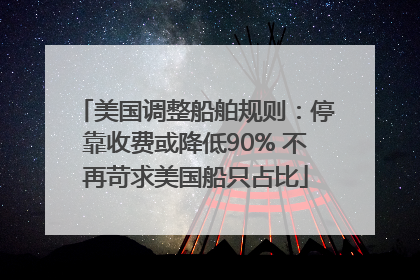美国调整船舶规则：停靠收费或降低90% 不再苛求美国船只占比