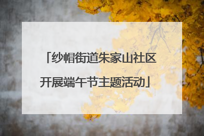 纱帽街道朱家山社区开展端午节主题活动