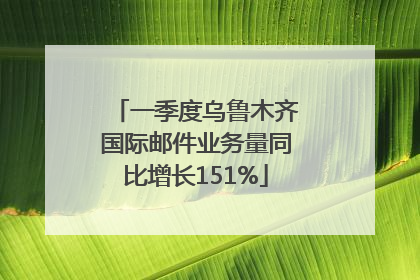 一季度乌鲁木齐国际邮件业务量同比增长151%