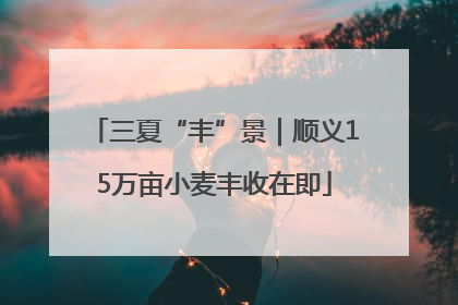 三夏“丰”景｜顺义15万亩小麦丰收在即