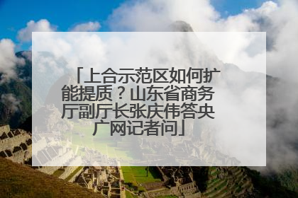 上合示范区如何扩能提质？山东省商务厅副厅长张庆伟答央广网记者问