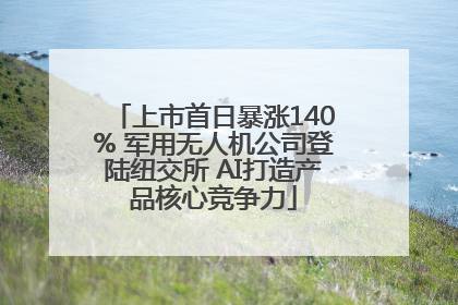 上市首日暴涨140% 军用无人机公司登陆纽交所 AI打造产品核心竞争力