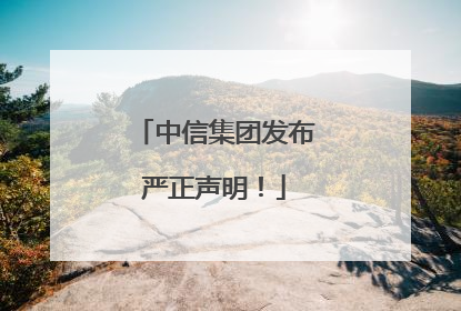 中信集团发布严正声明！
