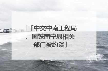 中交中南工程局、国铁南宁局相关部门被约谈