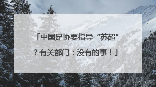 中国足协要指导“苏超”？有关部门：没有的事！