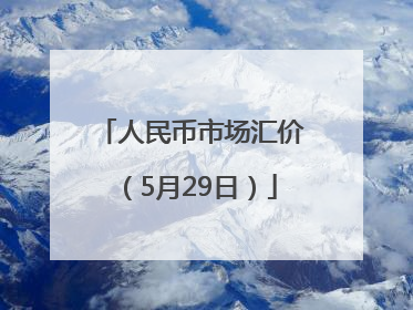 人民币市场汇价（5月29日）