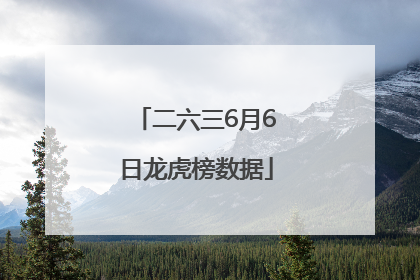 二六三6月6日龙虎榜数据