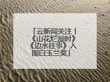云新闻关注丨《山花烂漫时》《边水往事》入围白玉兰奖