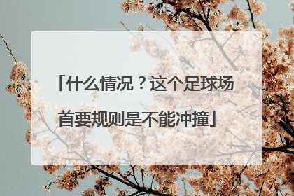 什么情况？这个足球场首要规则是不能冲撞