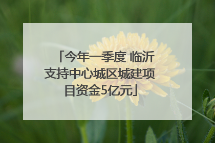 今年一季度 临沂支持中心城区城建项目资金5亿元