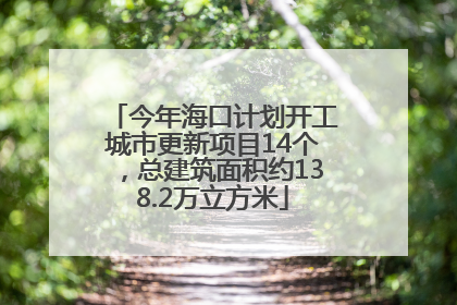 今年海口计划开工城市更新项目14个，总建筑面积约138.2万立方米
