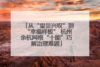从“望景兴叹”到“幸福样板” 杭州余杭网格“十能”巧解治理难题