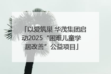 以爱筑巢 华茂集团启动2025“困难儿童学居改善”公益项目
