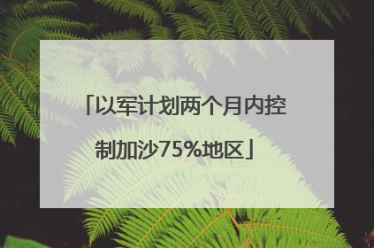 以军计划两个月内控制加沙75%地区