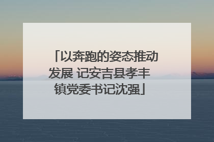 以奔跑的姿态推动发展 记安吉县孝丰镇党委书记沈强