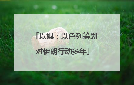 以媒：以色列筹划对伊朗行动多年