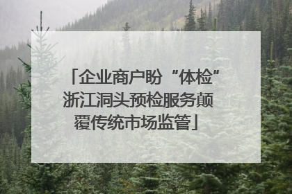 企业商户盼“体检” 浙江洞头预检服务颠覆传统市场监管