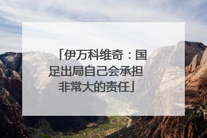伊万科维奇：国足出局自己会承担非常大的责任