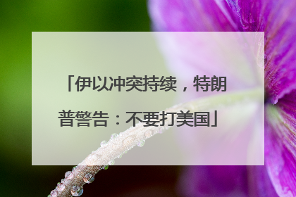 伊以冲突持续，特朗普警告：不要打美国