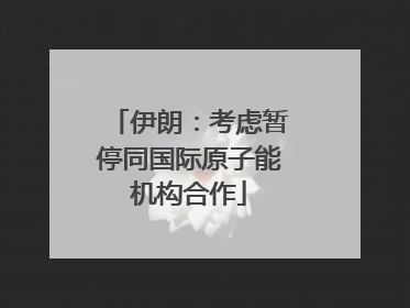 伊朗：考虑暂停同国际原子能机构合作