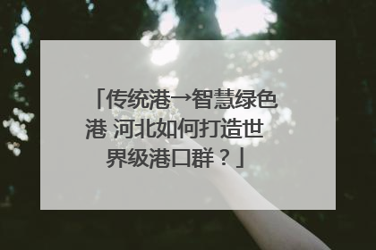 传统港→智慧绿色港 河北如何打造世界级港口群？