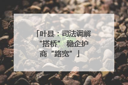 叶县：司法调解“搭桥” 稳企护商“路宽”