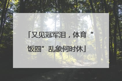 又见冠军泪，体育“饭圈”乱象何时休