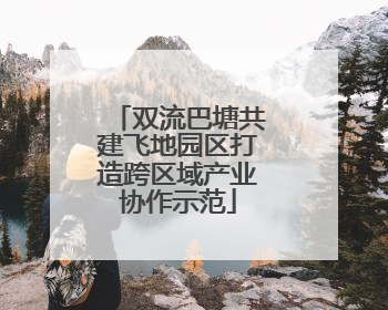 双流巴塘共建飞地园区打造跨区域产业协作示范