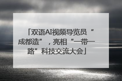 双语AI视频导览员“成都造”，亮相“一带一路”科技交流大会