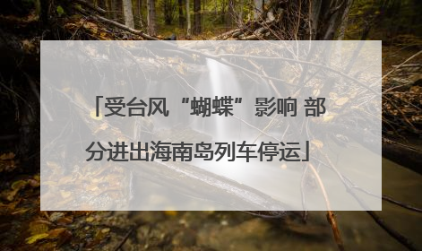 受台风“蝴蝶”影响 部分进出海南岛列车停运