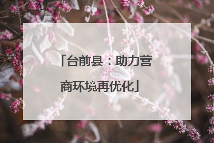 台前县：助力营商环境再优化
