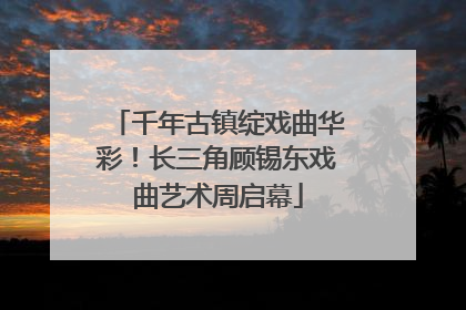 千年古镇绽戏曲华彩！长三角顾锡东戏曲艺术周启幕